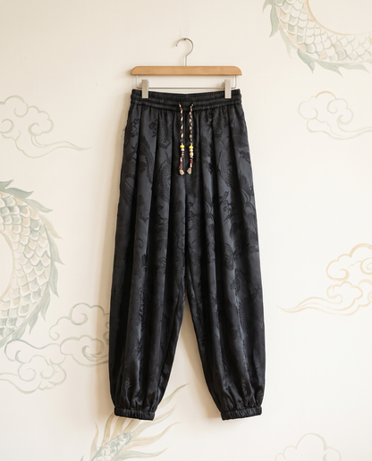 Men's Dragon Harem Pants with Pockets — hanging view