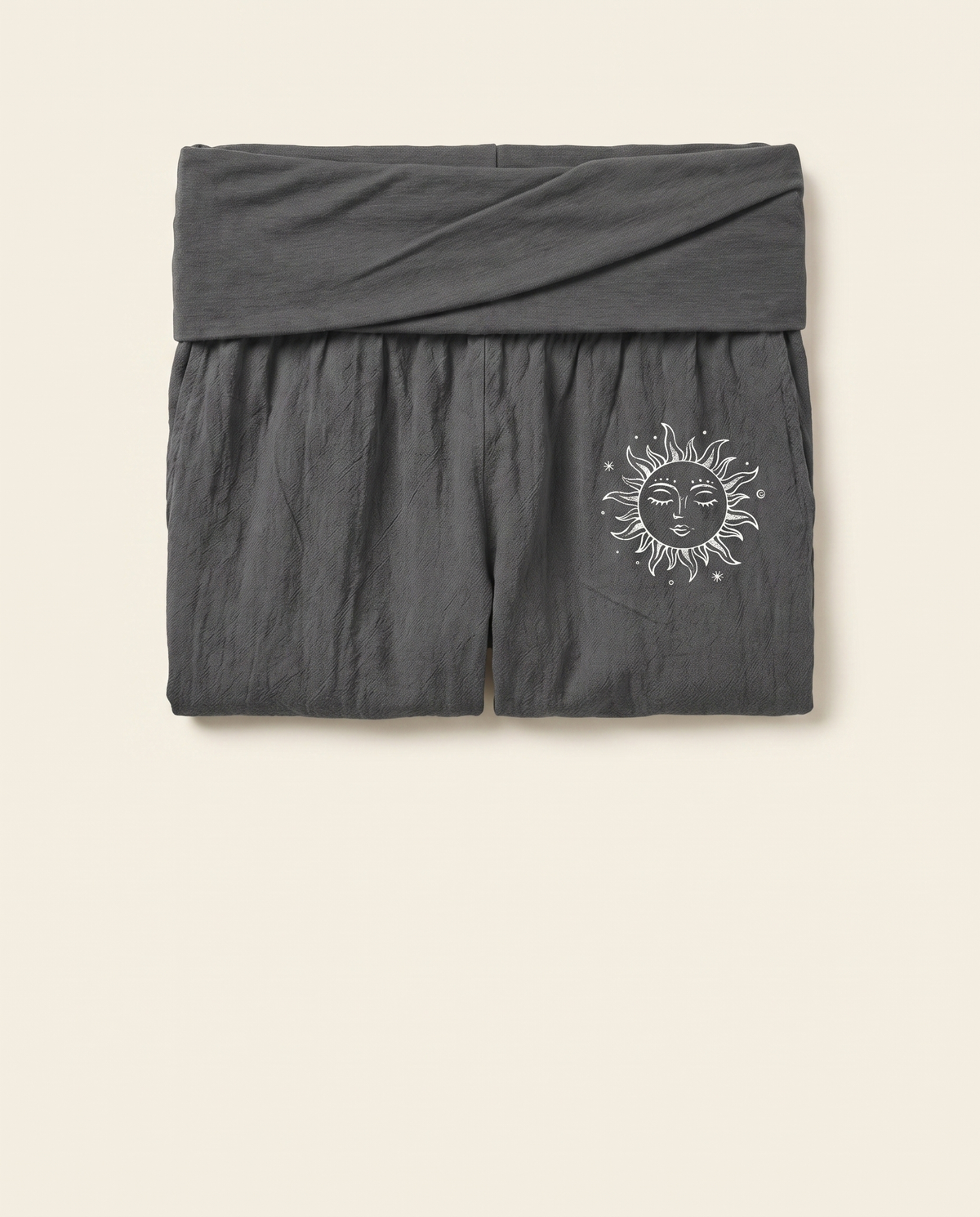 Sun & Moon Cotton Harem Pants — folded view