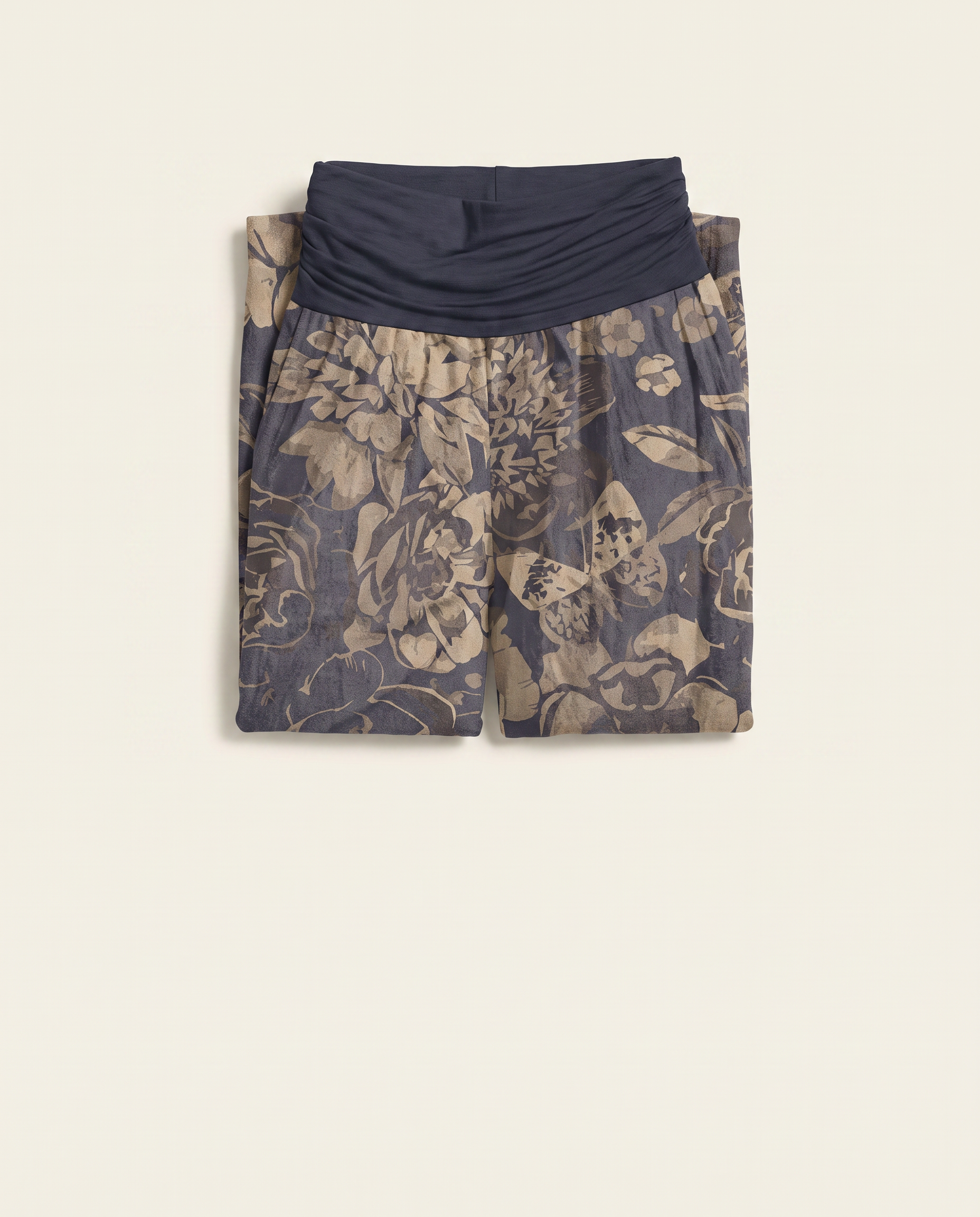 Peony Cotton Harem Pants — folded view