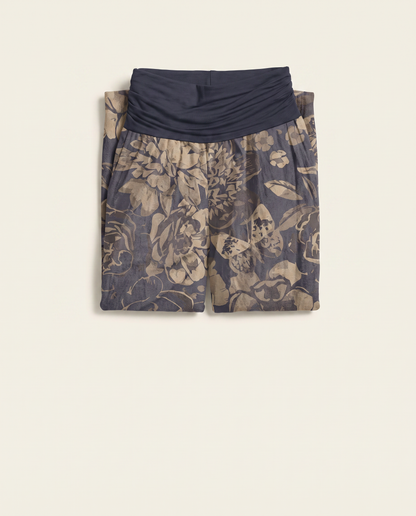 Peony Cotton Harem Pants — folded view