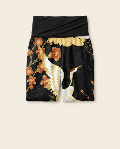 Crane & Cloud Cotton Harem Pants — folded view