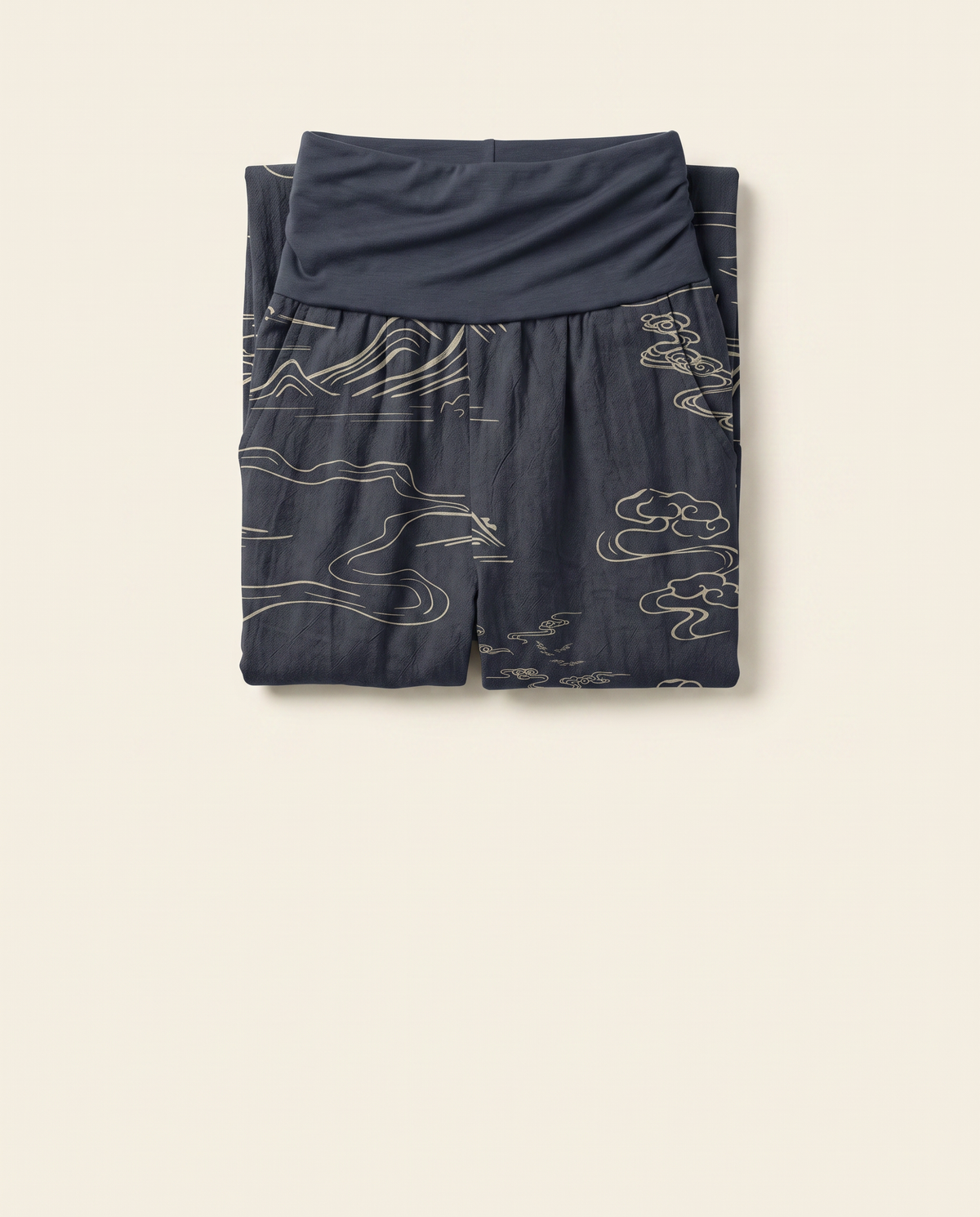 Mountain Moon Cotton Harem Pants — folded view