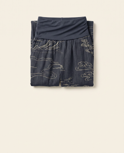 Mountain Moon Cotton Harem Pants — folded view