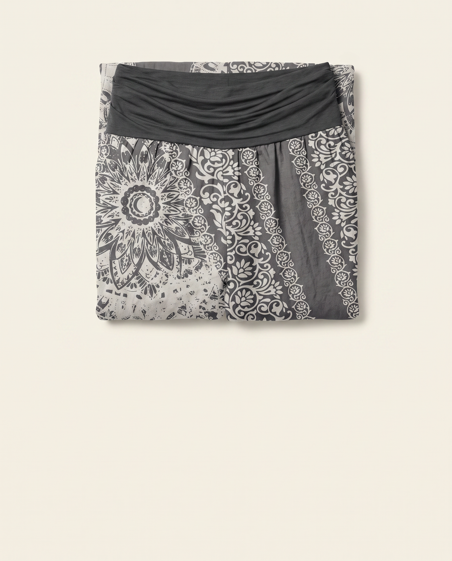 Mandala Cotton Harem Pants — folded view