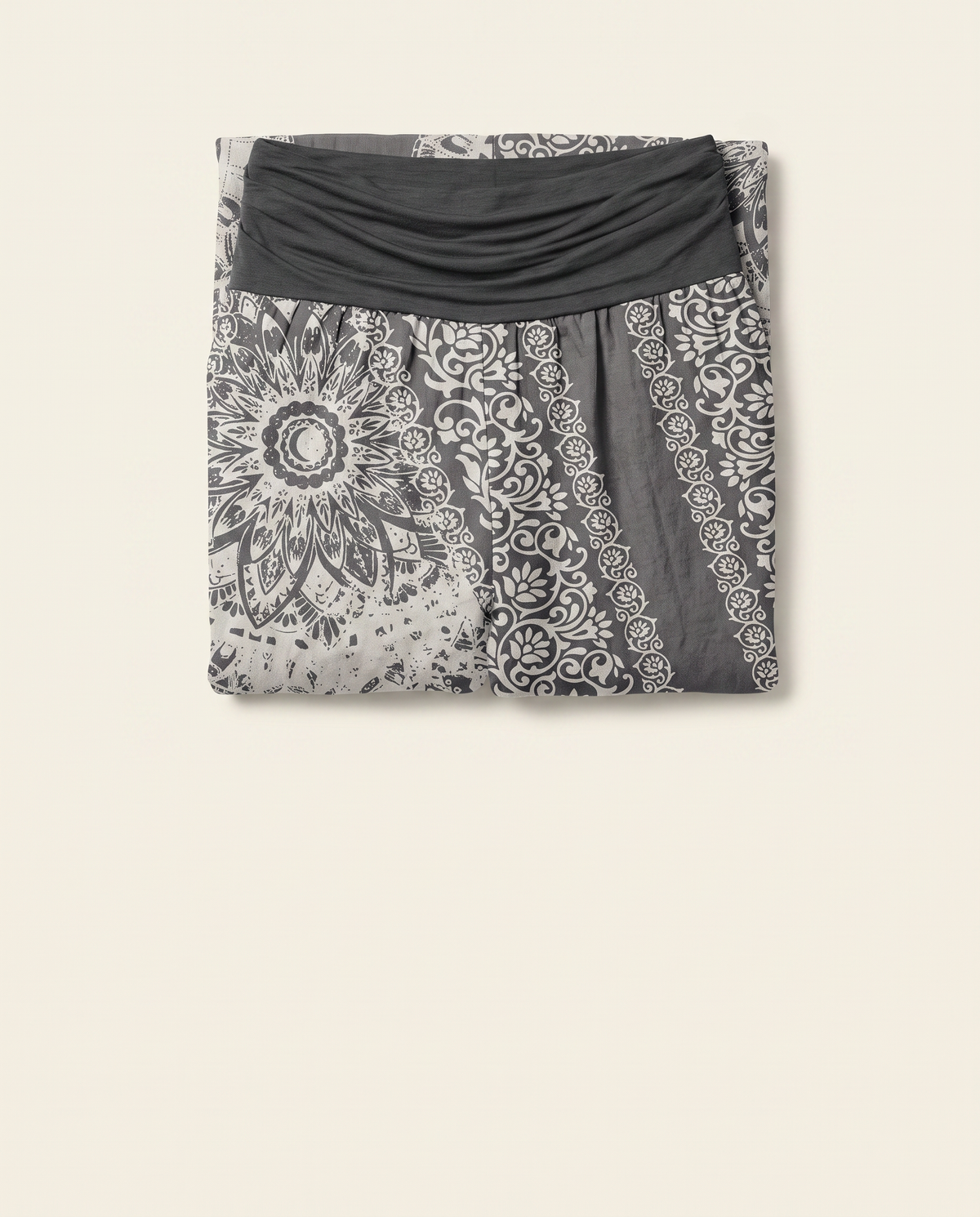 Mandala Cotton Harem Pants — folded view