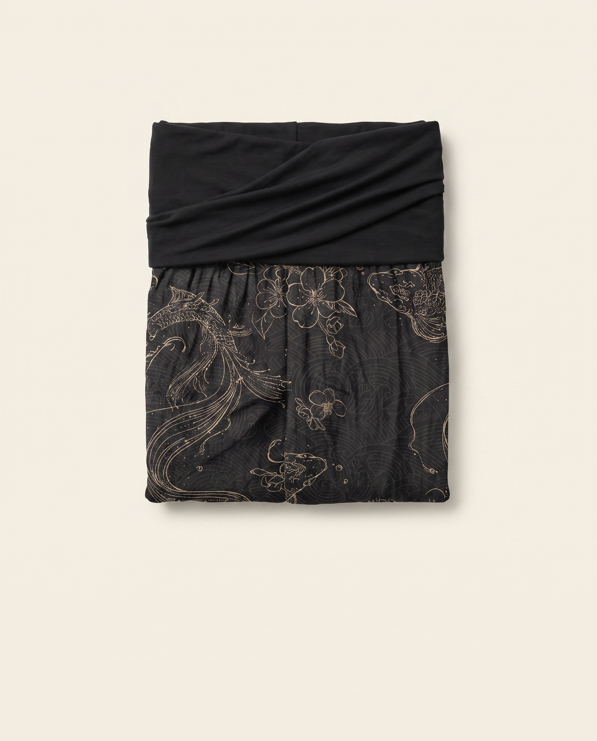 Koi Floral Cotton Harem Pants — folded view