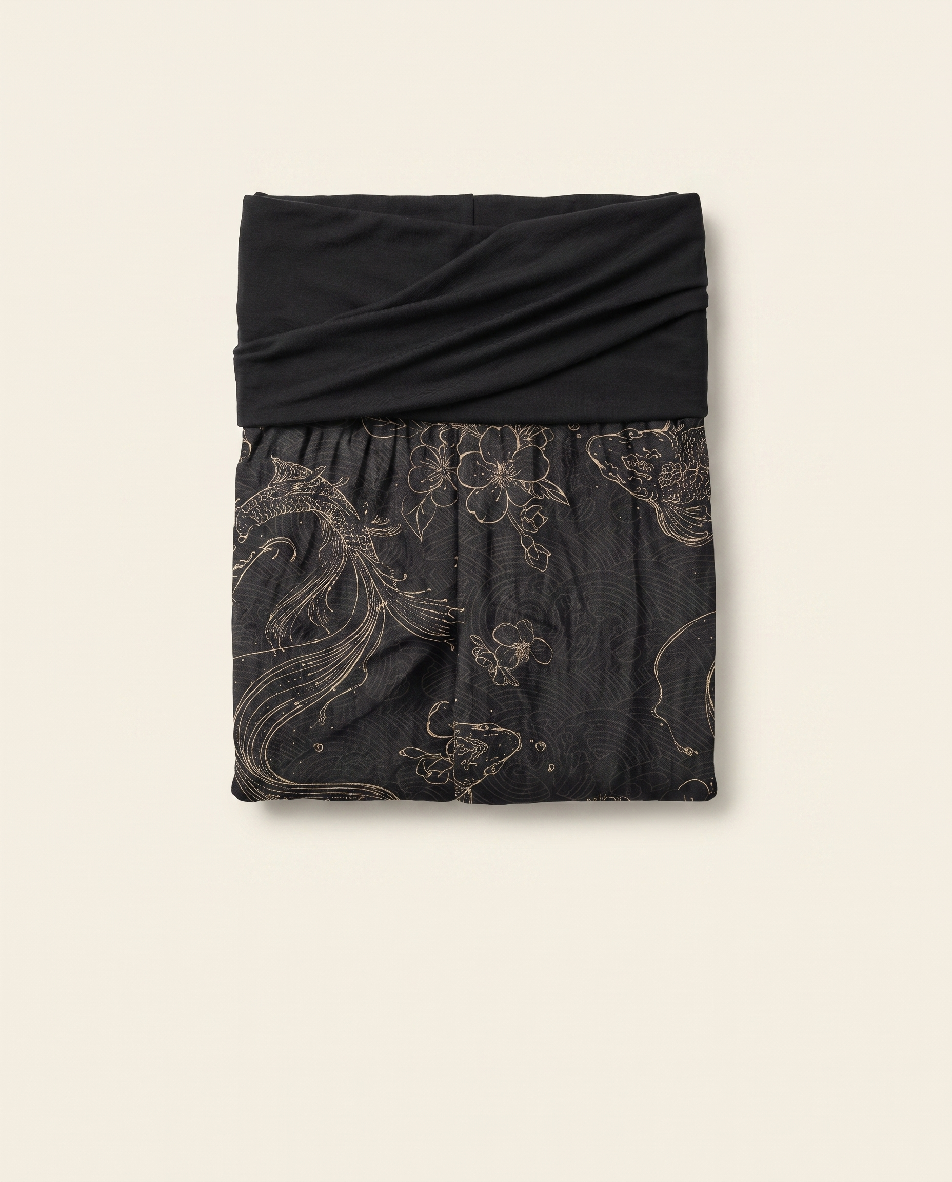 Koi Floral Cotton Harem Pants — folded view