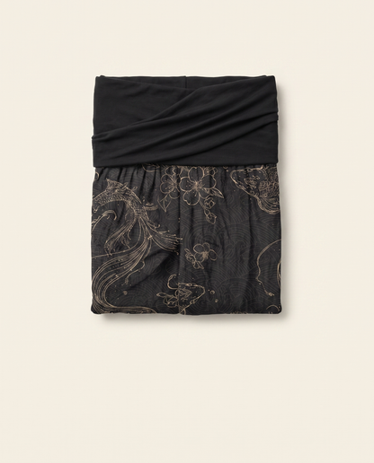 Koi Floral Cotton Harem Pants — folded view