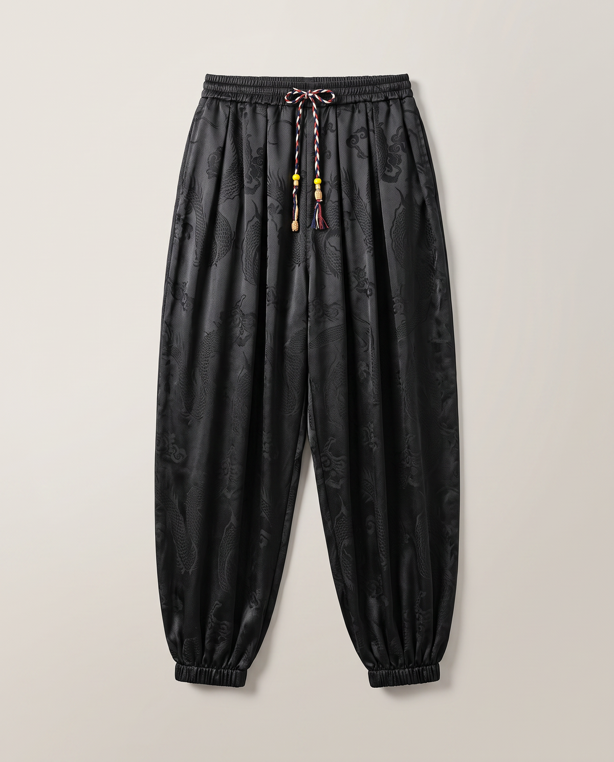 Men's Dragon Harem Pants with Pockets — in black