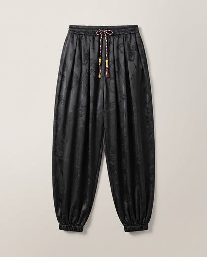 Men's Dragon Harem Pants with Pockets — in black