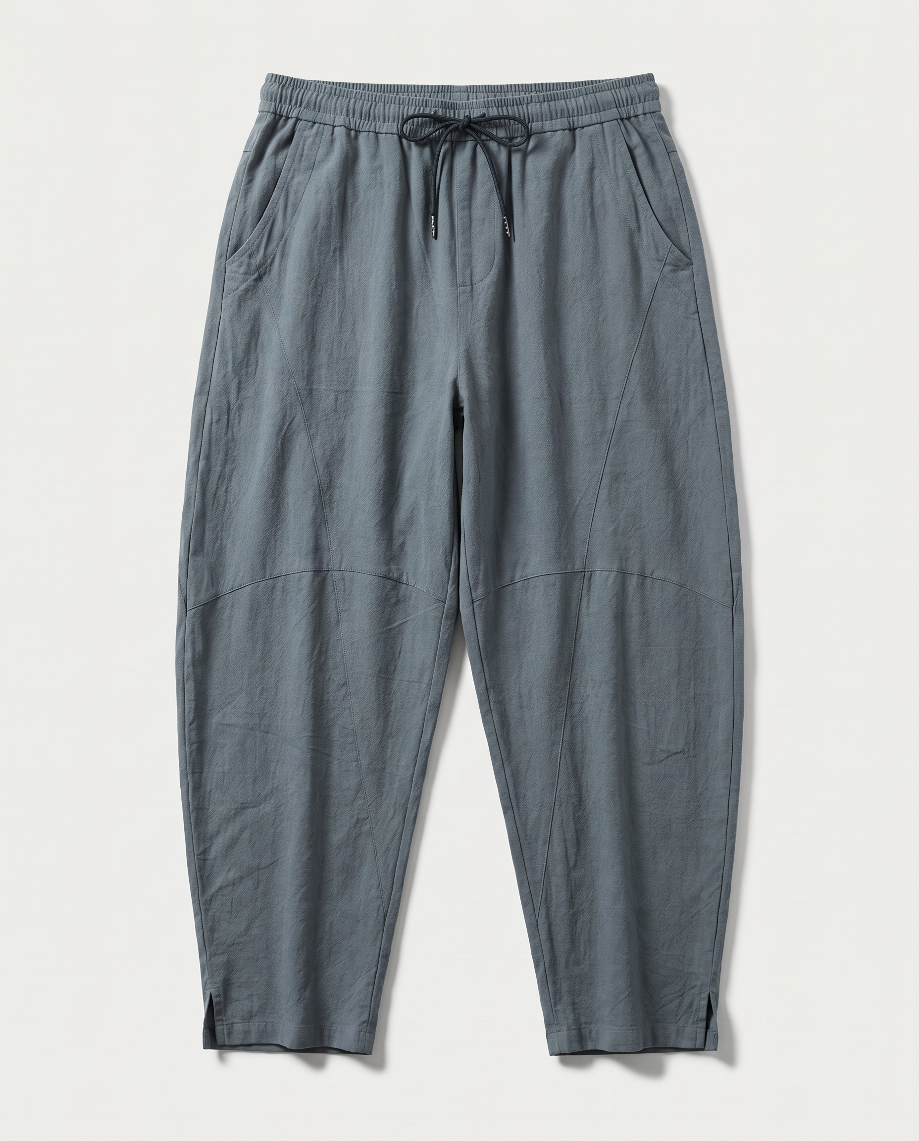 Men's Cotton Drawstring Pants with Pockets — in light slate gray