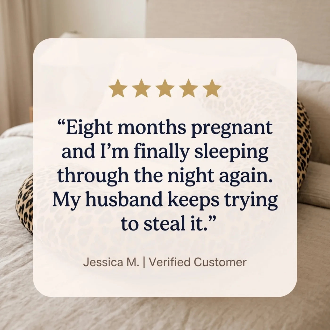 Five-star customer review of the Brellano J-Pillow