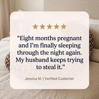 Five-star customer review of the Brellano J-Pillow